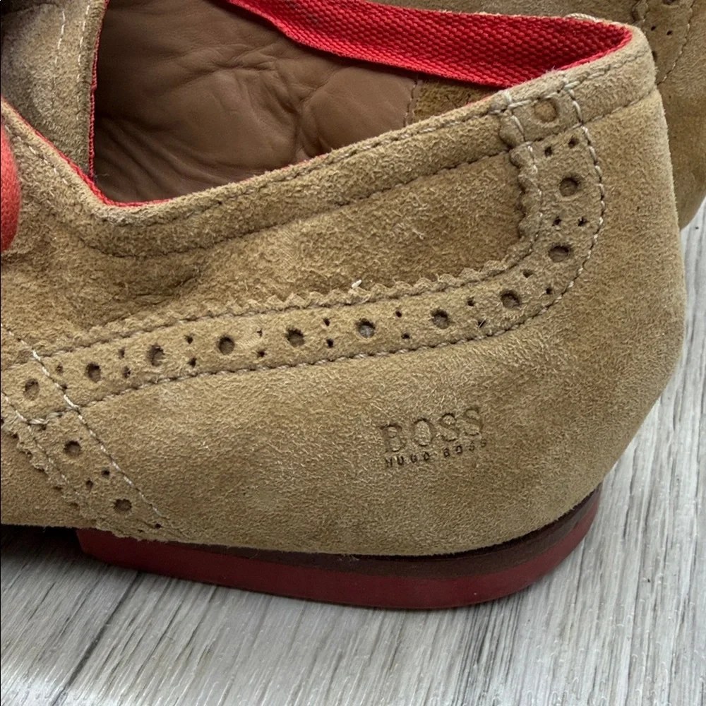 Hugo Boss Tan and Red Men's Shoes